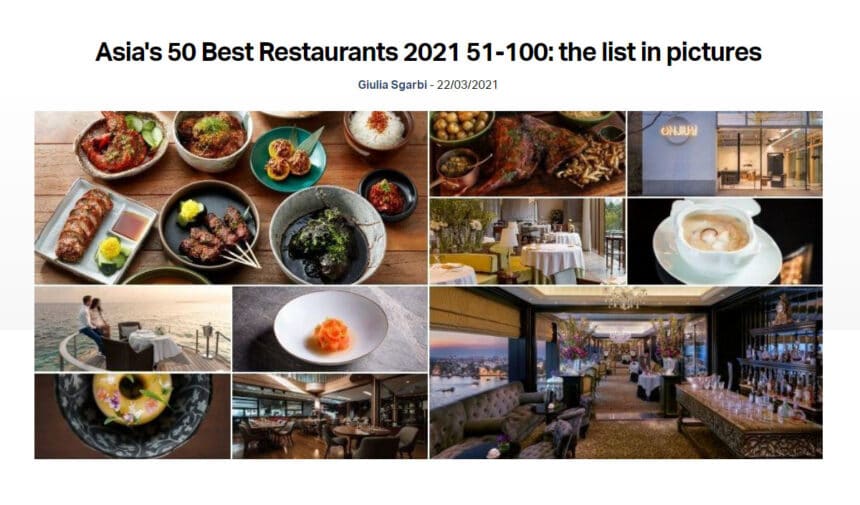 2021年度「アジアのベストレストラン50」ベスト51～100のリストを発表！